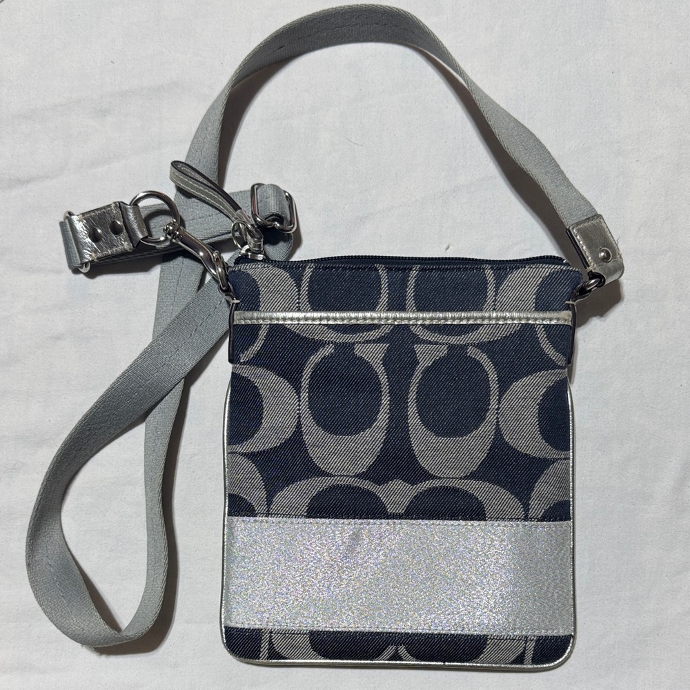Coach Crossbody Bag in Black and Silver - Picture 2 of 6